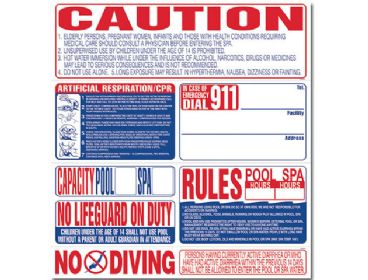 8-In-1 Pool / Spa Safety Sign