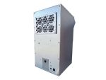 Stainless steel food service grade control panel cabinet with heat vent protection on back.