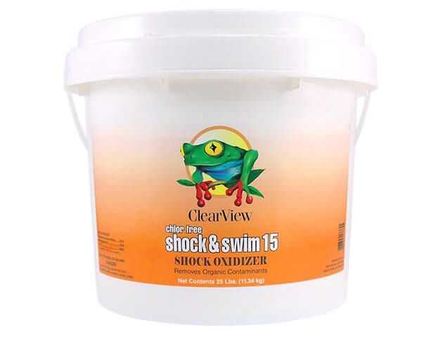 (Shown Above) 25 lb pail, ClearView Chlor Free Shock N Swim 15