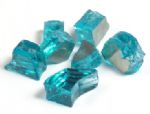 (Shown Above) Half Inch Crystals, Aqua Blue Fire Glass